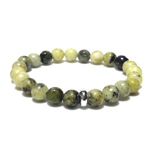 Serpentine Bracelet 8mm single Bracelet, Serpentine stone, Green color.
