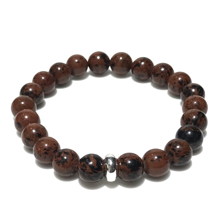 Mahogany Obsidian Bracelet 8mm single Bracelet, Mahogany Obsidian stone, Brown color.