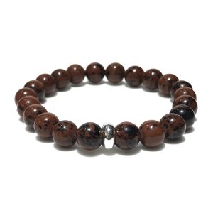 Mahogany Obsidian Bracelet 8mm single Bracelet, Mahogany Obsidian stone, Brown color.