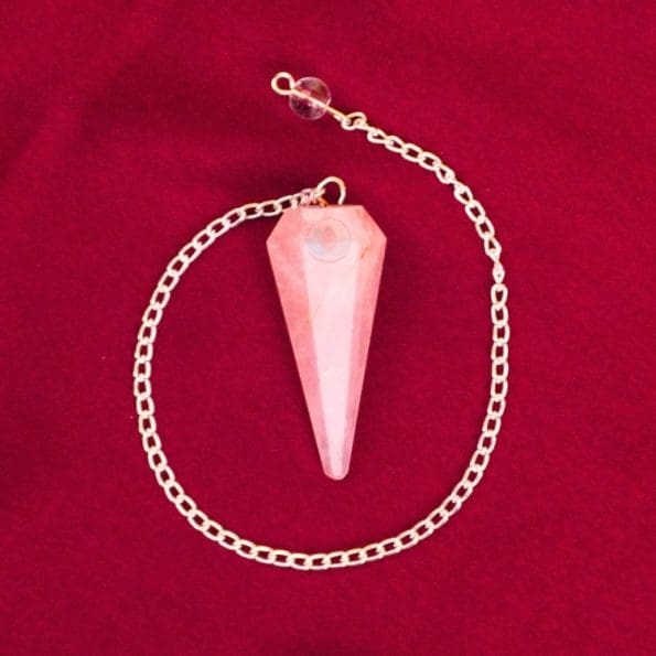 Rose Quartz Crystal Dowsing Pendulum