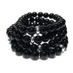 Remedywala Black Onyx Bracelet 8mm single Bracelet, Black Onyx stone, Black color.