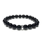 Remedywala Black Onyx Bracelet 8mm single Bracelet, Black Onyx stone, Black color.
