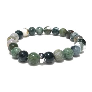 Indian Agate Bracelet 8mm single Bracelet, Indian Agate stone, Green color.