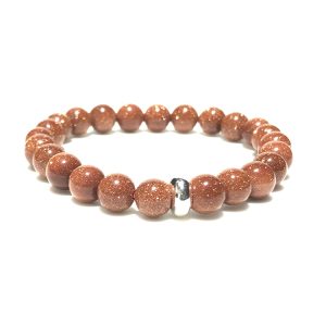 Red Goldstone Bracelet 8mm single Bracelet, Red Goldstone stone, Red color.