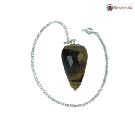 Tiger Eye Diamond Cut Crystal Pendulum, Dowsing Pendulum
