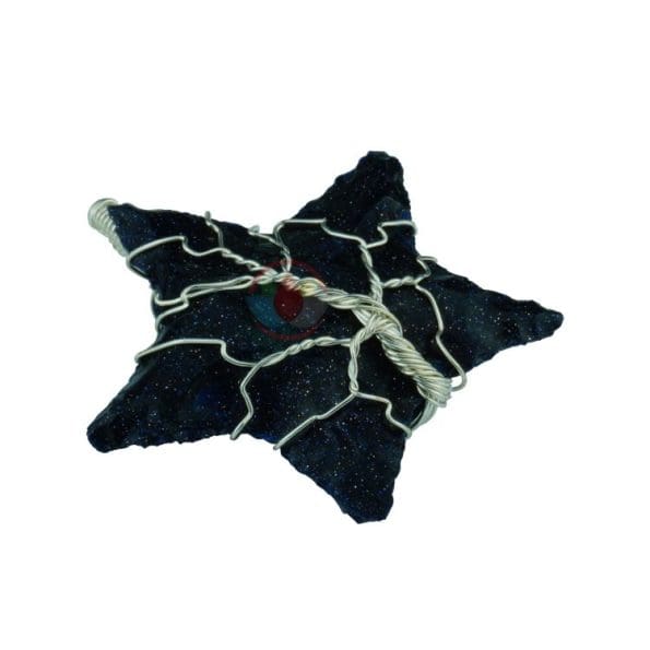 Blue Goldstone Star Shape Tree of Life Pendant - Image 2