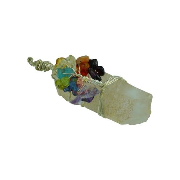Clear Quartz 7 Chakra Tree of Life Pendant - Image 2