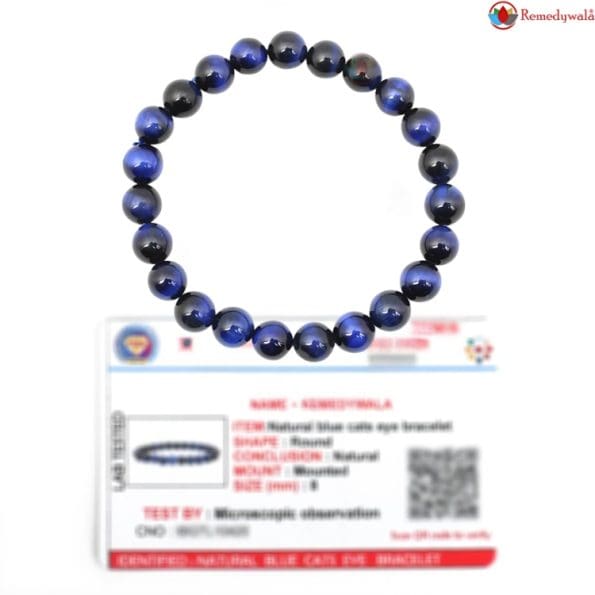 Blue Cats Eye Bracelet 8mm