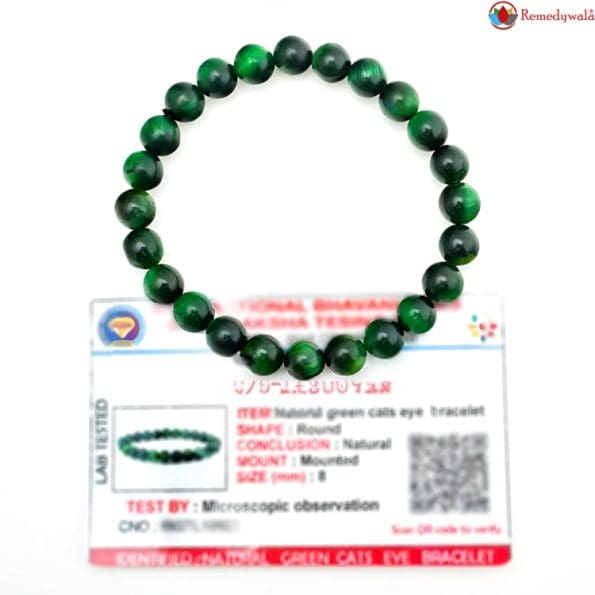 Green Cats Eye Bracelet 8mm