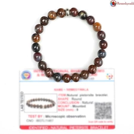 Pietersite Bracelet 8mm with Ring charm