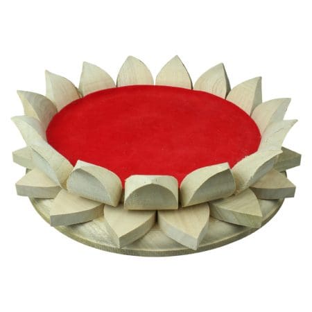 Wooden Lotus Kamal Aasan-Where god Resides, Made Of Shri-Parni Wood For Keeping Maha Meru Shri Yantra