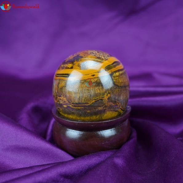 Tiger Eye Sphere Ball Diamond Cut For Reiki Healing, Meditation. - Image 2