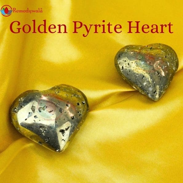 Golden Pyrite Heart for Reiki Healing, Meditation 6cm - Image 3