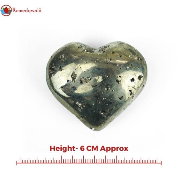 Golden Pyrite Heart for Reiki Healing, Meditation 6cm - Image 4
