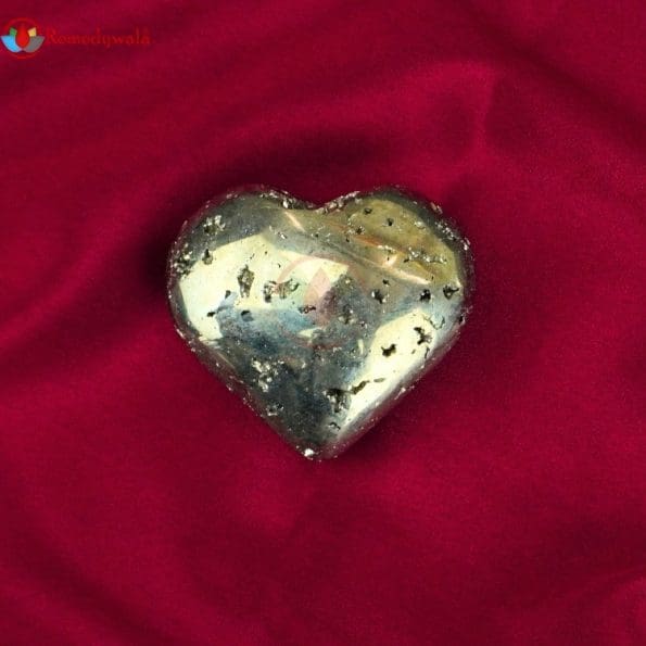 Golden Pyrite Heart for Reiki Healing, Meditation 6cm - Image 5