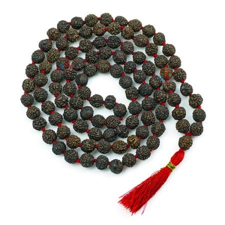 Natural 5 Face Black Beads Rudraksha Mala