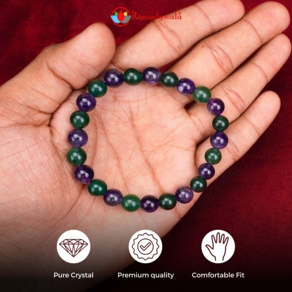 Green Jade Amethyst Combination Bracelet 8mm