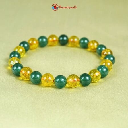 Green Jade and Citrine Bracelet