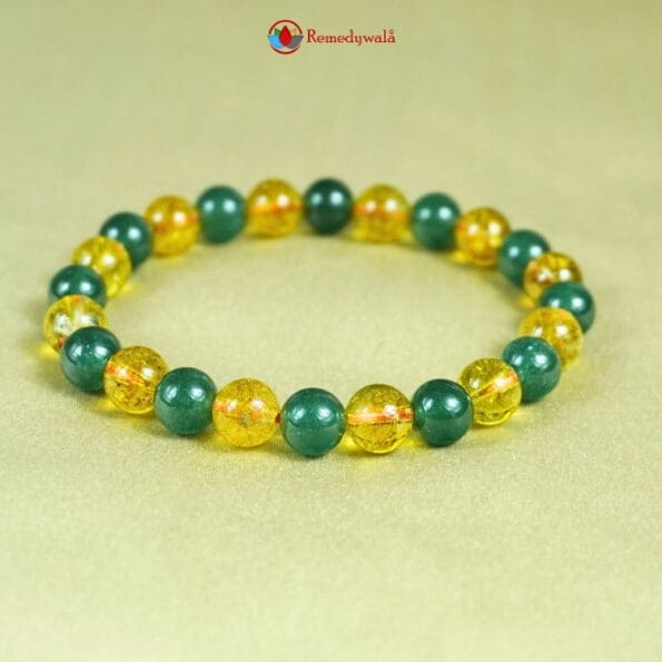 Green Jade and Citrine Bracelet