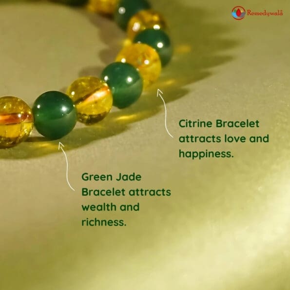 Green Jade and Citrine Bracelet - Image 2