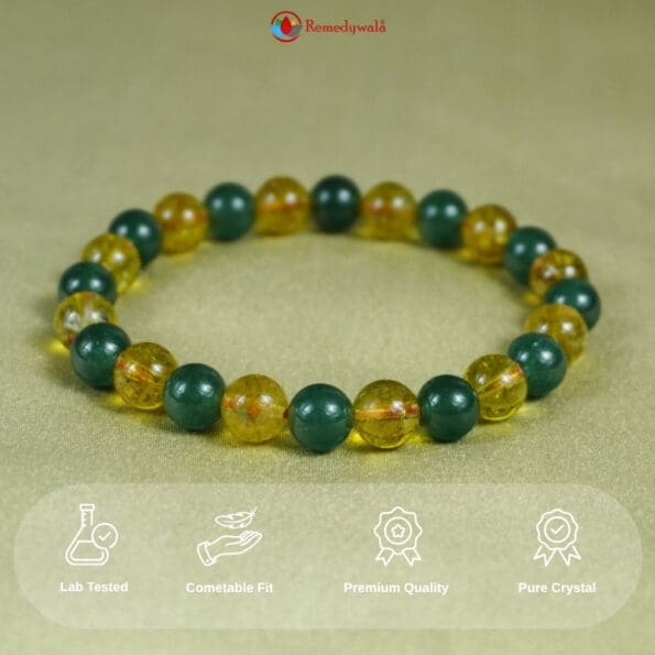 Green Jade and Citrine Bracelet - Image 3