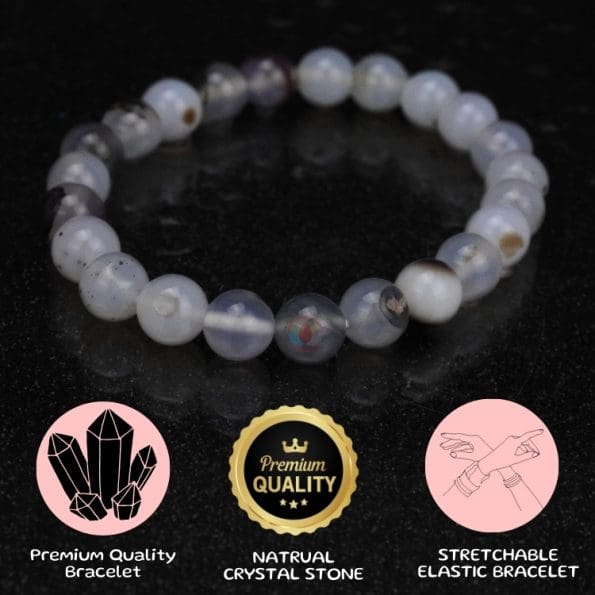 White Onyx Bracelet 8mm - Image 4