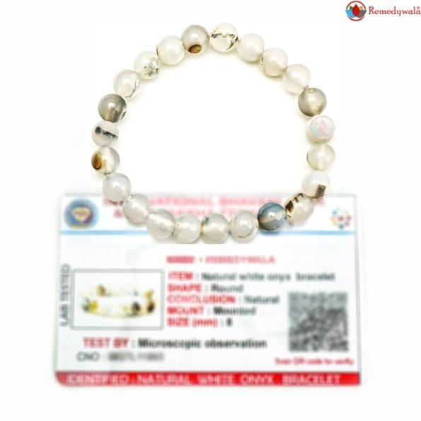White Onyx Bracelet 8mm