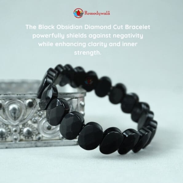 Black Obsidian Bracelet (Diamond Cut Tumble) - Image 3