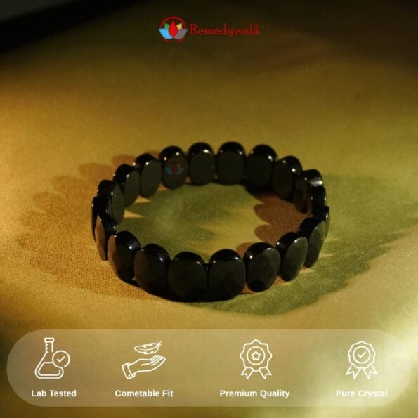 Black Obsidian Bracelet (Diamond Cut Tumble) - Image 6