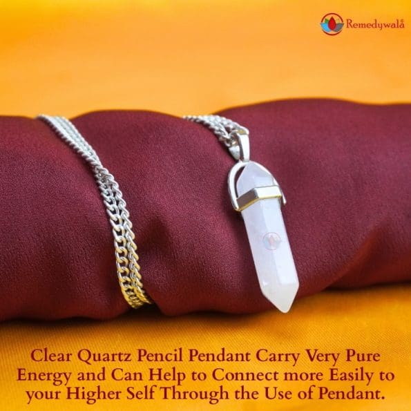 Clear Quartz Pencil Pendant - Remedywala - Image 4