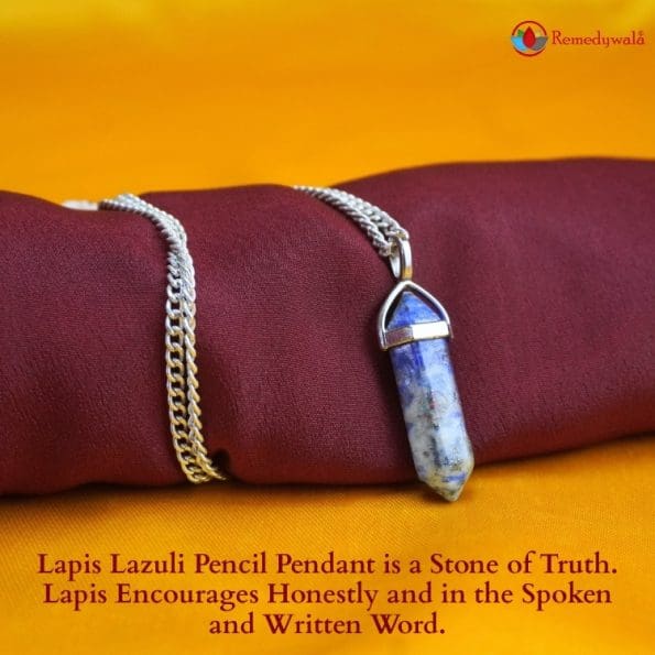 Lapis Lazuli Pencil Pendant - Remedywala - Image 4