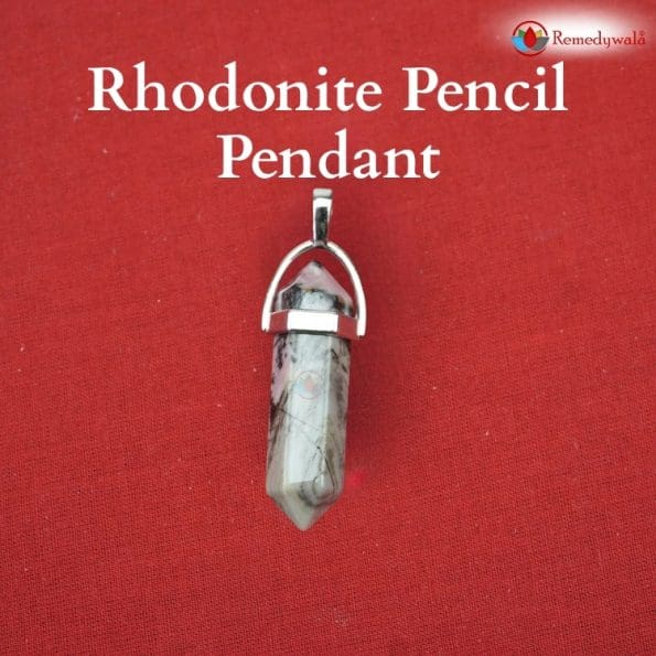 Rhodonite Pencil Pendant - Remedywala - Image 2