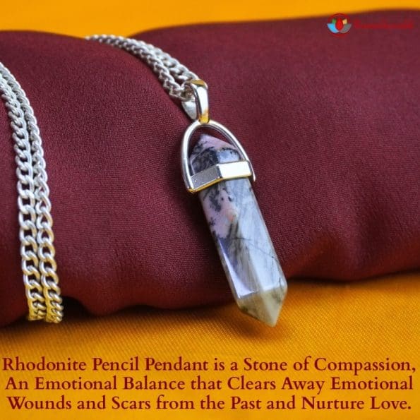 Rhodonite Pencil Pendant - Remedywala - Image 4