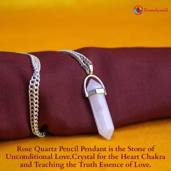 Rose Quartz Pencil Pendant - Remedywala - Image 4
