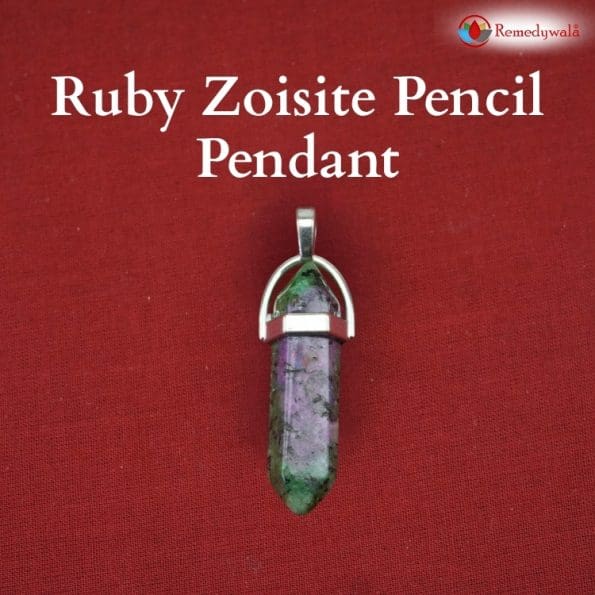Ruby Zoisite Pencil Pendant - Remedywala - Image 2