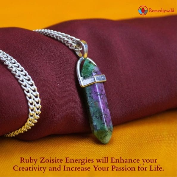 Ruby Zoisite Pencil Pendant - Remedywala - Image 4