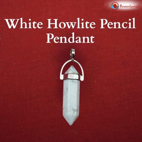 White Howlite Pencil Pendant - Remedywala - Image 2