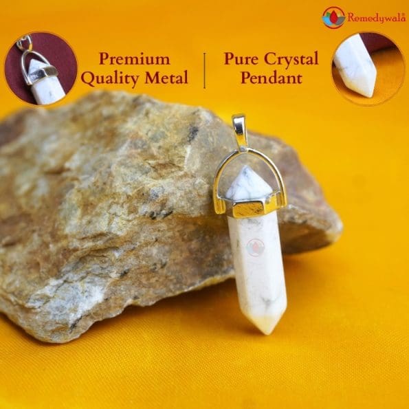 White Howlite Pencil Pendant - Remedywala - Image 4