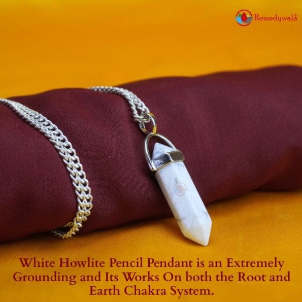 White Howlite Pencil Pendant - Remedywala - Image 5