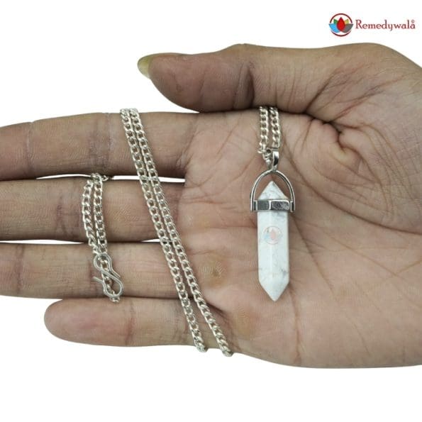 White Howlite Pencil Pendant - Remedywala - Image 6