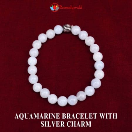 Aquamarine Bracelet With Silver Charm – Remedywala