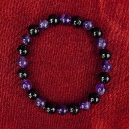 Black Tourmaline and Amethyst Combination Bracelet- Remedywala
