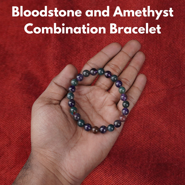 Bloodstone and Amethyst Combination Bracelet- Remedywala