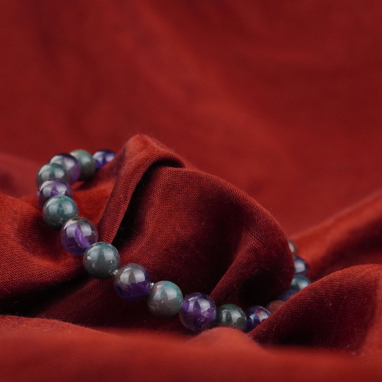 Bloodstone and Amethyst Combination Bracelet- Remedywala