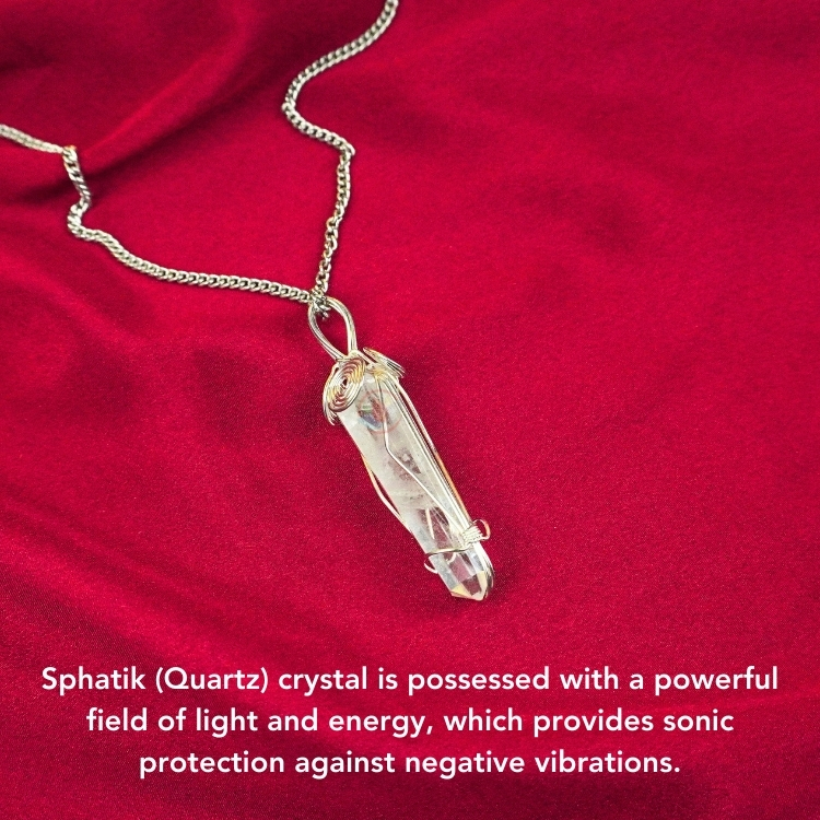 Clear Quartz Wire Wrapped Pencil Pendant
