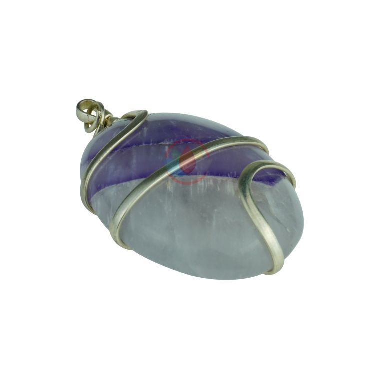 Amethyst Oval Shaped Wire Wrapped Pendant - Image 2
