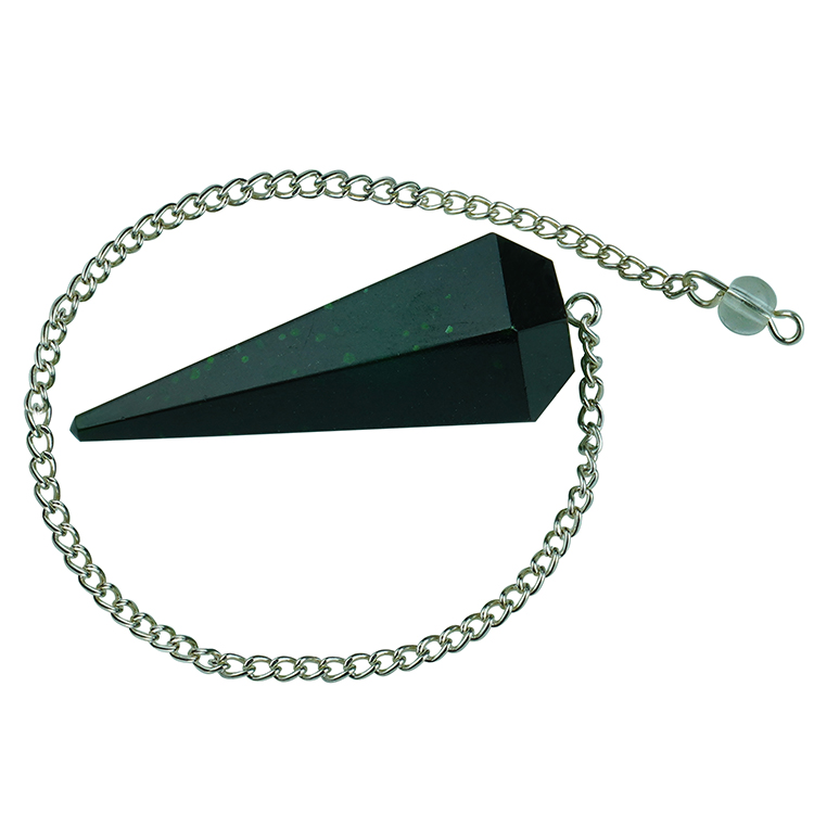 Green Goldstone Crystal Dowsing Pendulum