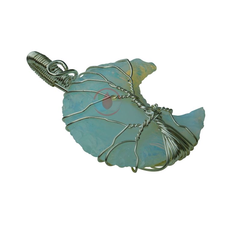 Opalite Half Moon Tree of Life Pendant - Image 2