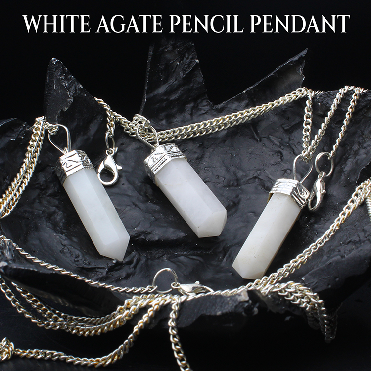 White Agate Pencil Pendant - Image 4
