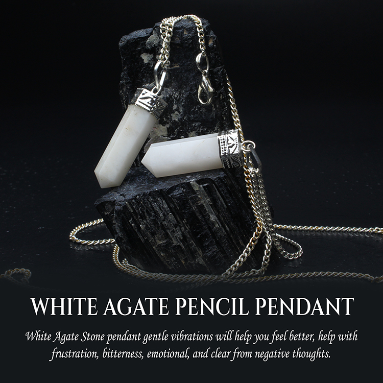 White Agate Pencil Pendant - Image 5